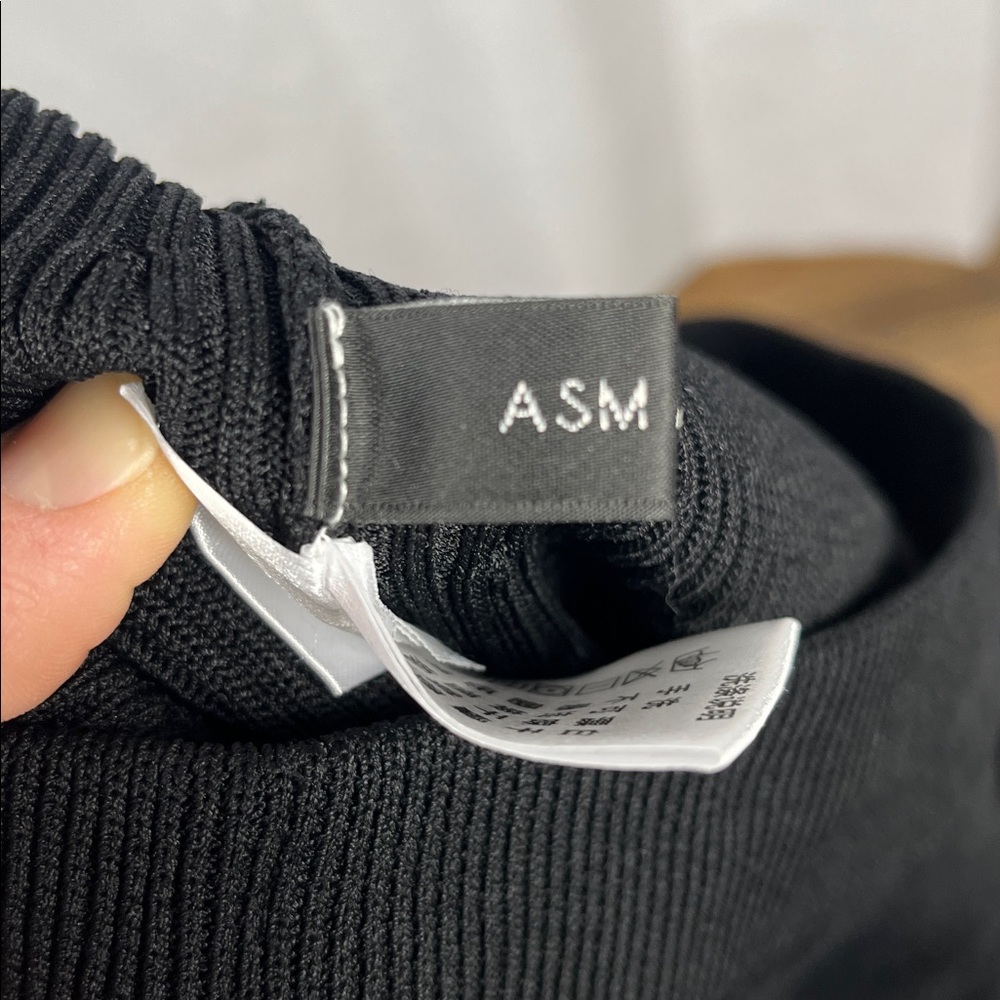 ASM Anna Black Ribbed Pant. - Picture 7 of 8